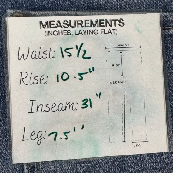 SLINK Jeans Plus Size Distressed Denim Two Button Dark Wash - Picture 6 of 6